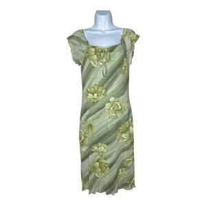 Arama Y2K Vintage 90s‎ Dress Womens Small Mesh Floral Stretch Lettuce Hem Fairy